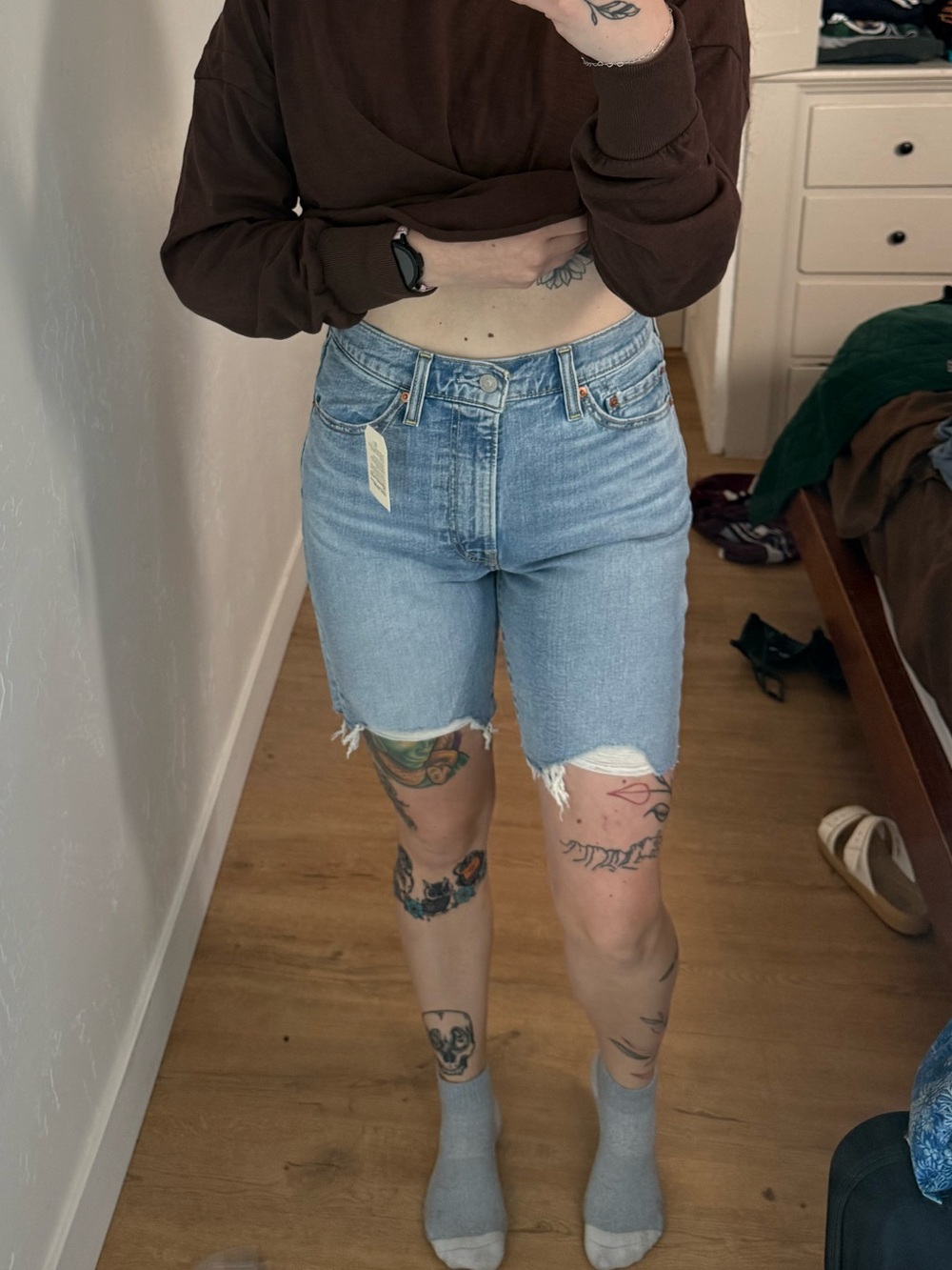 Levi's Light Blue Denim Cutoff Jean Shorts